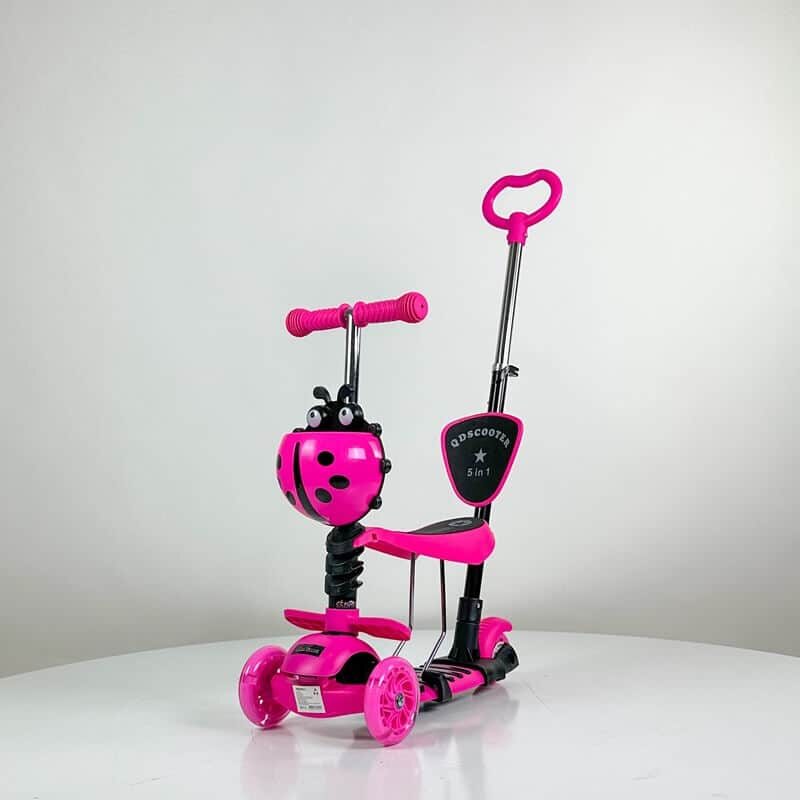 Trotinet-5u1-Ladybug-Pink