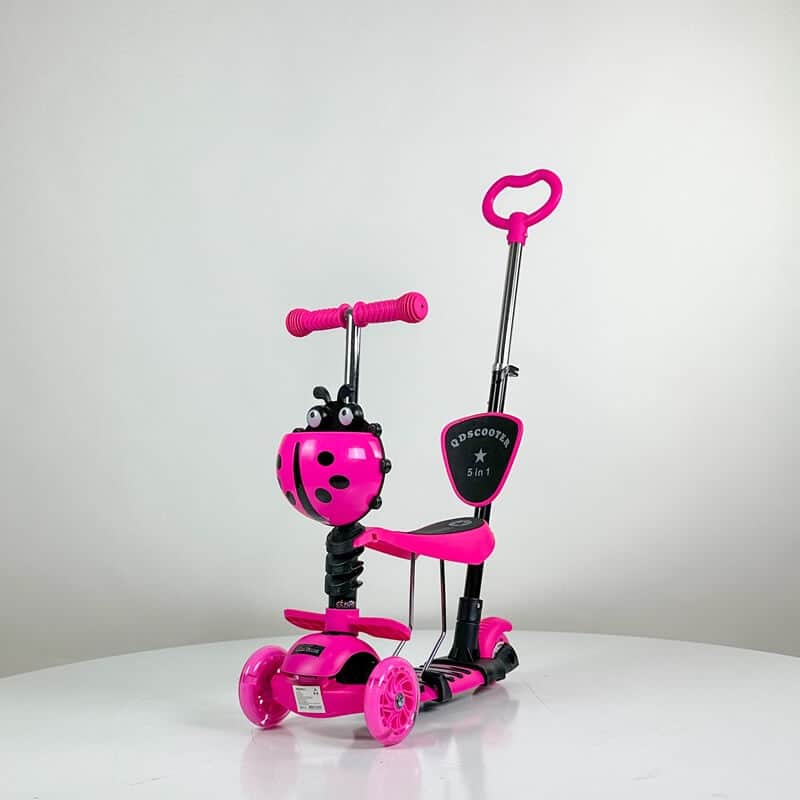 Trotinet-5u1-Ladybug-Pink